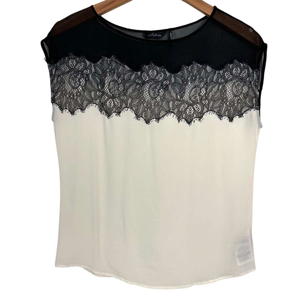 Guess by Marciano Sheer Silk Lace Blouse Size XS